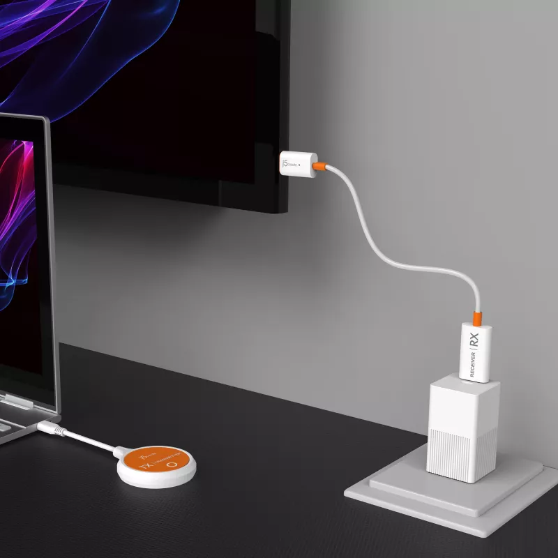 j5create JVAW62 ScreenCast USB-C® langaton näytön HDMI™-jatko, valkoinen ja oranssi