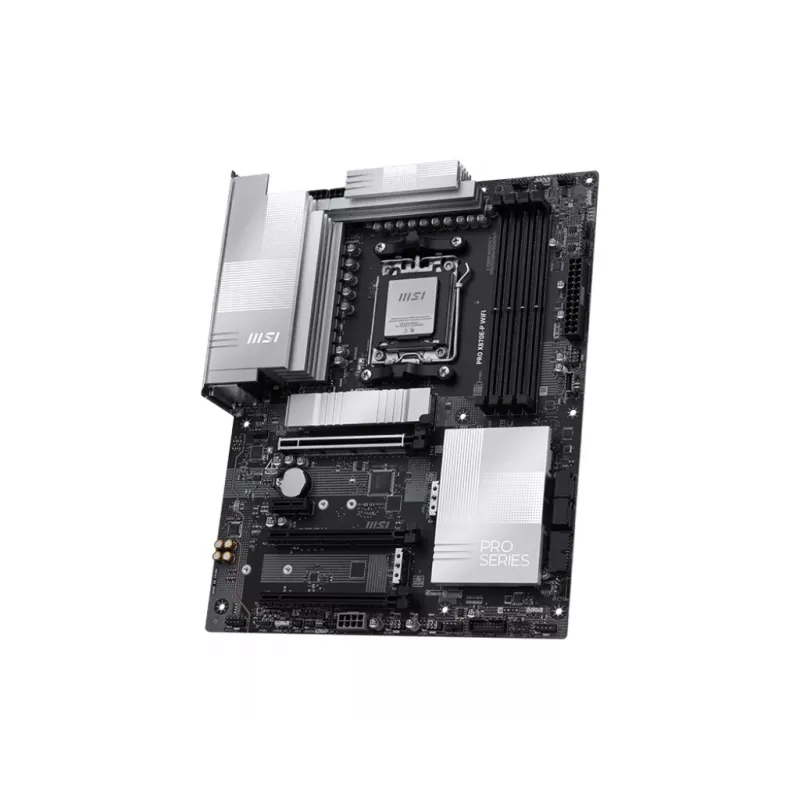 Emolevy MSI PRO X870E-P WIFI ATX — AMD X870E, AM5-kanta, DDR5, 4 DIMM, Wi‑Fi 7, 3× M.2, HDMI 2.1
