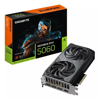 GIGABYTE GeForce RTX 5060 WINDFORCE OC 8G näytönohjain – 8GB GDDR7, 128bit, PCI-E 5.0, 2512 MHz ydin kellotaajuus, 3 x DisplayPort, 1 x HDMI, GV-N5060WF2OC-8GD