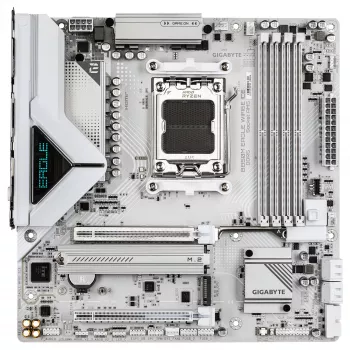GIGABYTE B850M EAGLE WIFI6E ICE emolevy - AMD Ryzen 9000 Series CPUs, 8+2+2 vaihetta Digital VRM, enintään 8200 MHz DDR5 (OC), 1xPCIe 5.0 + 1xPCIe 4.0 M.2, Wi-Fi 6E, 2,5 GbE LAN, USB 3.2 Gen 2