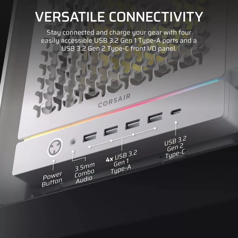 CORSAIR PC-kotelo - Frame 5000D RS ARGB High-Airflow Mid-Tower - valkoinen
