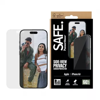 PanzerGlass SAFE. Privacy näytönsuoja Apple iPhone Air — karkaistu lasi, Ultra-Wide Fit, EasyAligner, naarmu- ja iskunkestävä