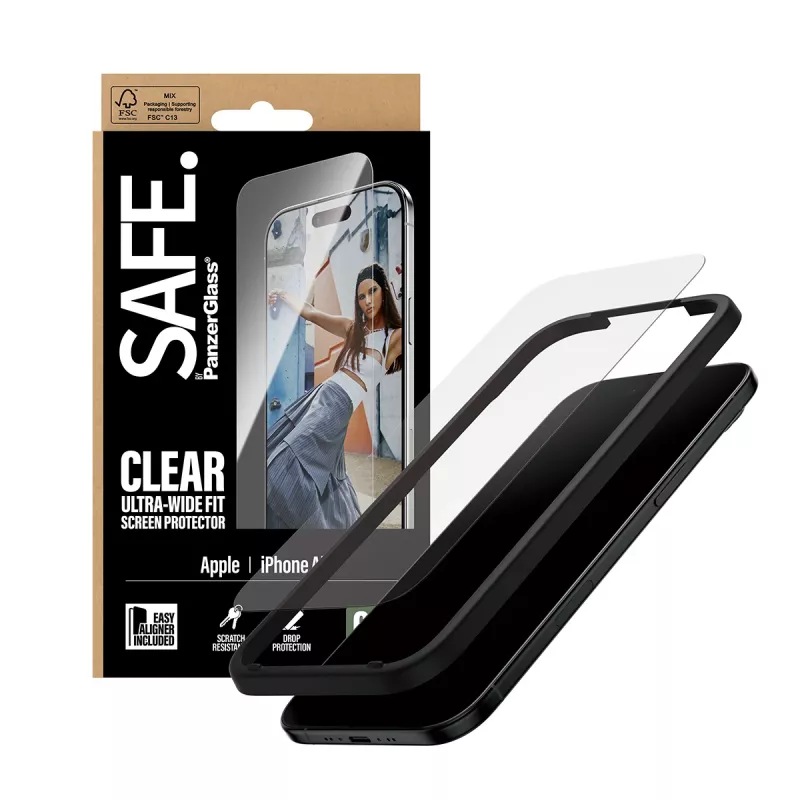 PanzerGlass SAFE. by ® näytönsuojakalvo iPhone Air | Ultra-Wide Fit EasyAlignerilla