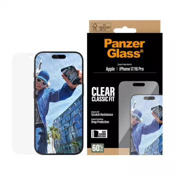 PanzerGlass ® näytönsuojakalvo iPhone 17 | iPhone 16 Pro | Classic Fit EasyAlignerilla