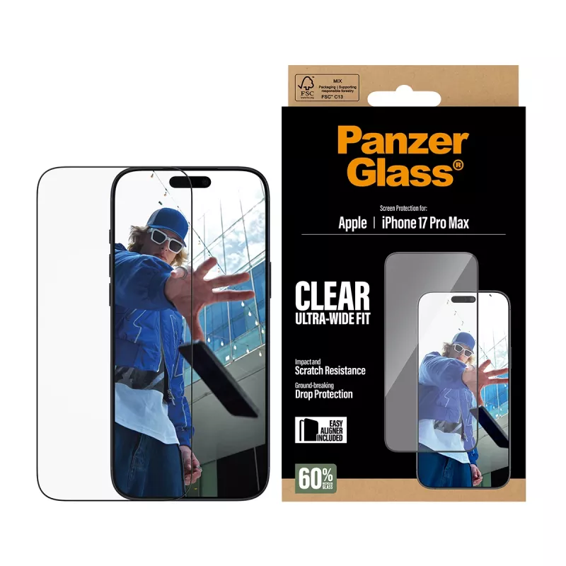 PanzerGlass ® näytönsuoja iPhone 17 Pro Max | Ultra-Wide Fit EasyAlignerilla