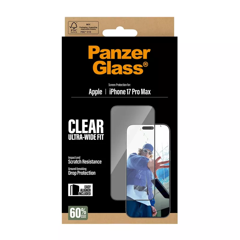 PanzerGlass ® näytönsuoja iPhone 17 Pro Max | Ultra-Wide Fit EasyAlignerilla