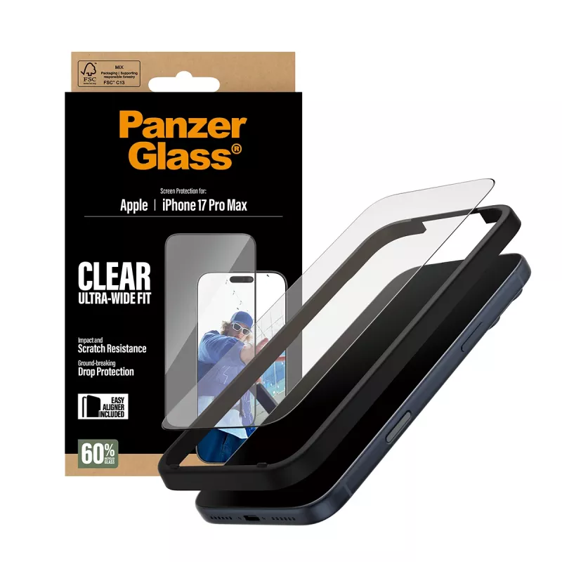 PanzerGlass ® näytönsuoja iPhone 17 Pro Max | Ultra-Wide Fit EasyAlignerilla