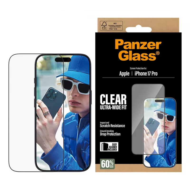 PanzerGlass näytönsuojakalvo iPhone 17 Pro Ultra-Wide Fit EasyAligner naarmunkestävä iskunkestävä