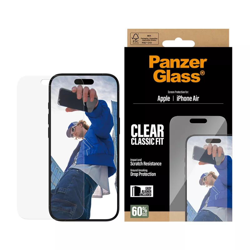 PanzerGlass® näytönsuojakalvo iPhone Air | Classic Fit EasyAlignerilla