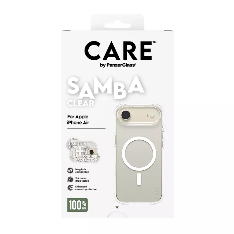PanzerGlass CARE™ by ® Samba Case läpinäkyvä valkoisella MagSafe iPhone Air