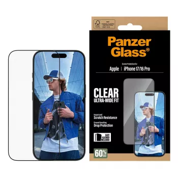 PanzerGlass ® näytönsuojakalvo iPhone 17 | iPhone 16 Pro | Ultra-Wide Fit EasyAlignerilla