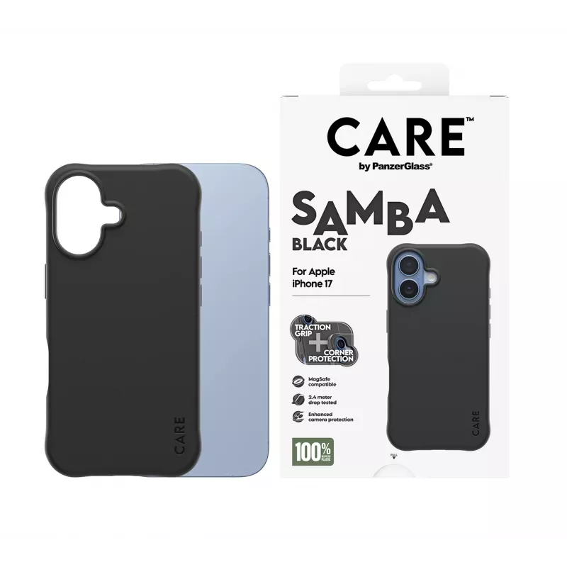 PanzerGlass CARE™ by ® Samba Case musta MagSafe iPhone 17