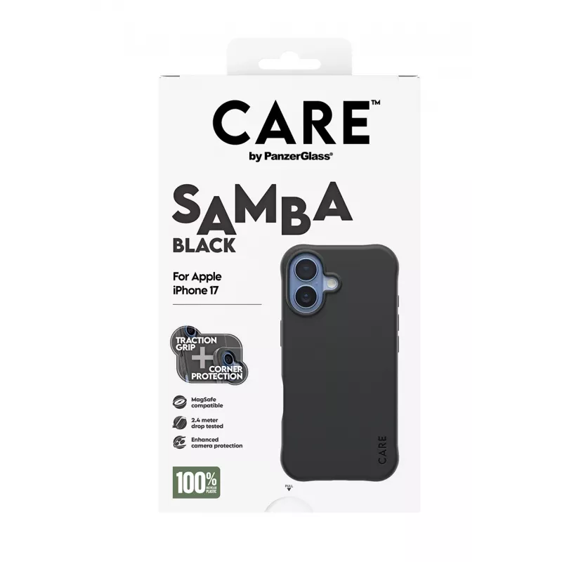 PanzerGlass CARE™ by ® Samba Case musta MagSafe iPhone 17