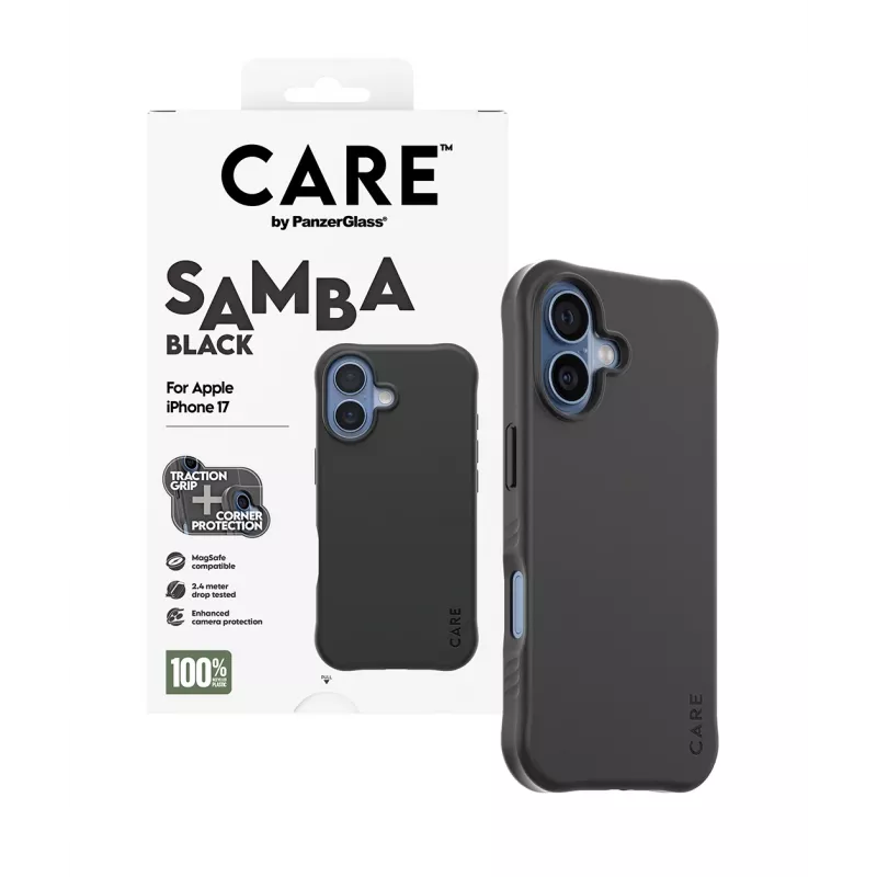 PanzerGlass CARE™ by ® Samba Case musta MagSafe iPhone 17