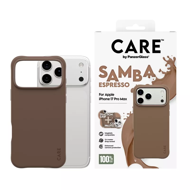 PanzerGlass CARE™ by ® Samba Case Espresso MagSafe-yhteensopiva iPhone 17 Pro Max