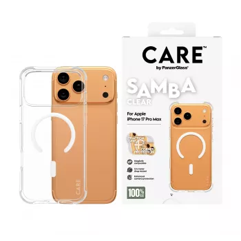 PanzerGlass CARE™ by ® Samba Case läpinäkyvä valkoisella MagSafe iPhone 17 Pro Max
