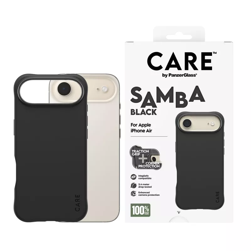 PanzerGlass CARE™ by ® Samba Case musta MagSafe iPhone Air