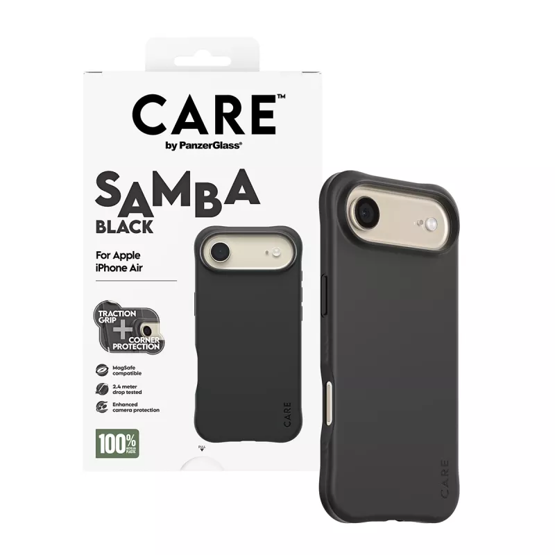 PanzerGlass CARE™ by ® Samba Case musta MagSafe iPhone Air