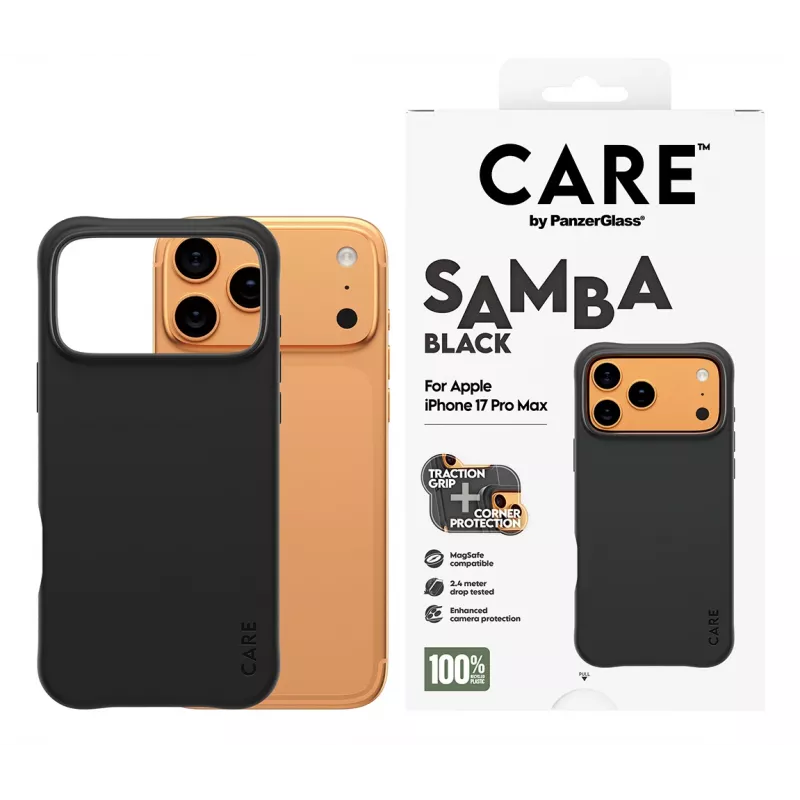 PanzerGlass CARE™ by ® Samba Case musta MagSafe-yhteensopiva iPhone 17 Pro Max