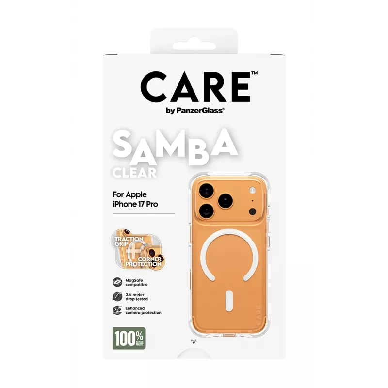PanzerGlass CARE™ by ® Samba Case läpinäkyvä valkoinen MagSafe-yhteensopiva iPhone 17 Pro
