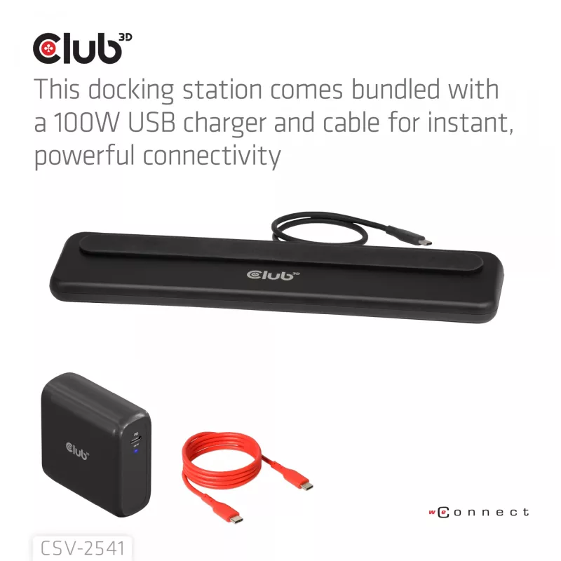 Telakointiasema club 3d CSV-2541 USB-C HDMI- ja DisplayPort-lähdöillä