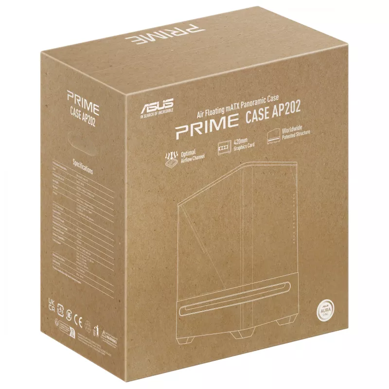 ASUS PRIME AP202 ARGB Midi Tower musta