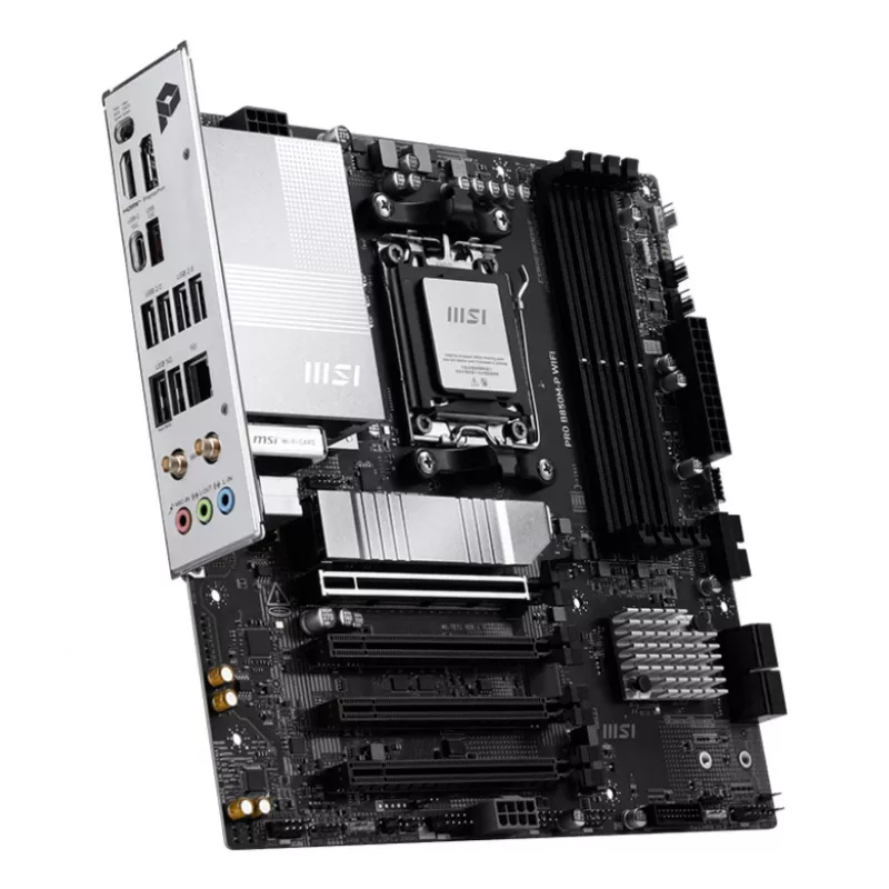 Emolevy MSI PRO B850M-P WIFI micro ATX, AMD B850, Socket AM5, 4×DDR5 DIMM, 3×M.2, Wi‑Fi 7, 5Gb LAN