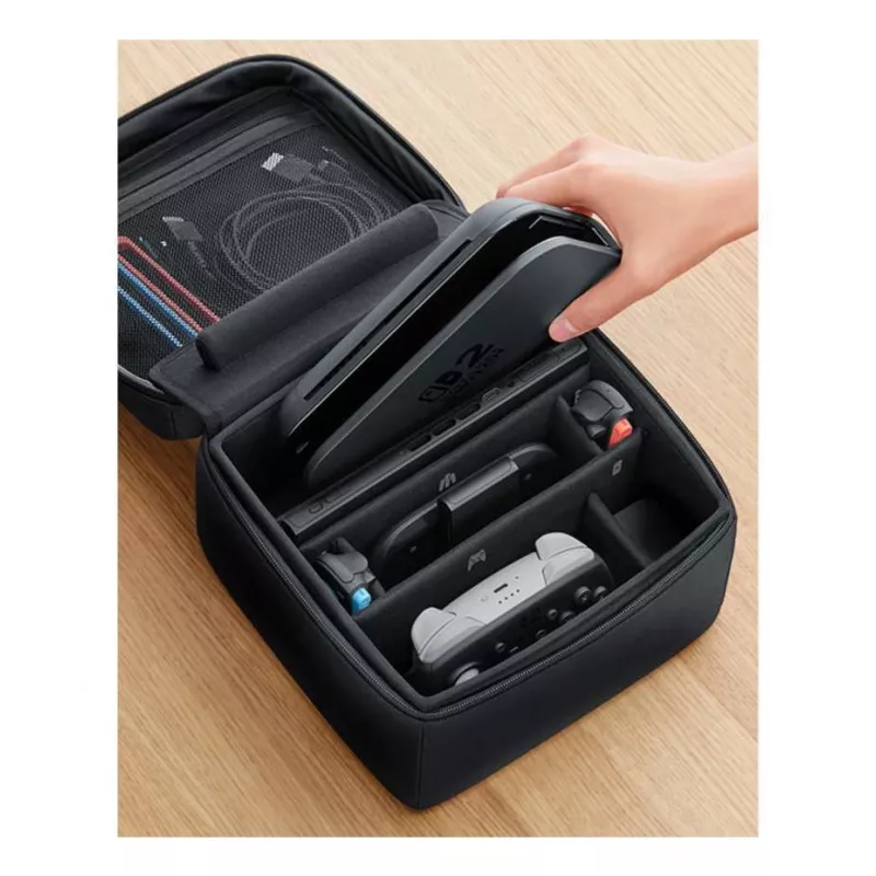 Nintendo Switch 2 All-In-One Carrying Case, matkakotelo, Nintendo, musta, Nintendo Switch 2, vetoketju