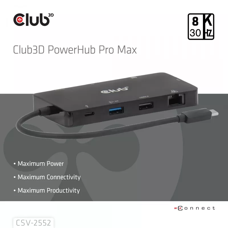 CLUB3D 9-1 Dual HDMI™ USB-C® keskitin PD3.0 100W