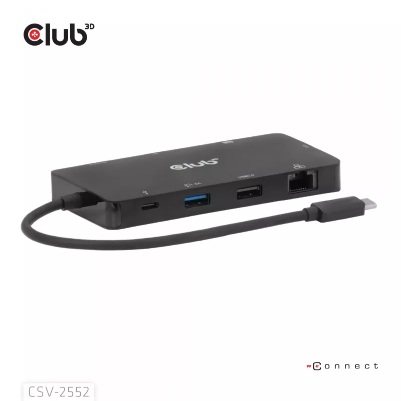 CLUB3D 9-1 Dual HDMI™ USB-C® keskitin PD3.0 100W