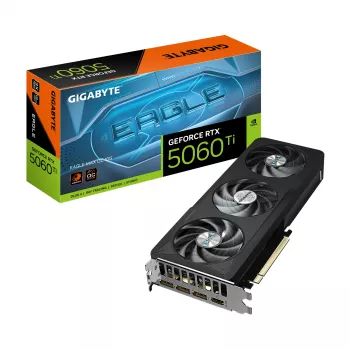 GIGABYTE GeForce RTX 5060 Ti EAGLE MAX OC 16G näytönohjain - 16 GB GDDR7, 128 Bit, PCI-E 5.0, 2617 MHz ydin kellotaajuus, 3 x DP, 1 x HDMI, NVIDIA DLSS 4, GV-N506TEAGLEMAX OC-16GD