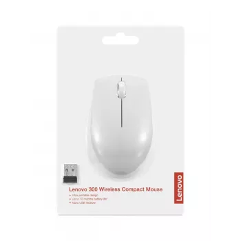 Langaton kompakti hiiri Lenovo Compact Mouse paristolla – molempikätinen, 1000 DPI, HF-Wireless, 3 painiketta, harmaa