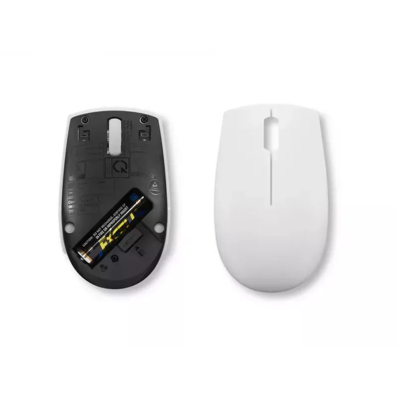 Langaton kompakti hiiri Lenovo Compact Mouse paristolla – molempikätinen, 1000 DPI, HF-Wireless, 3 painiketta, harmaa