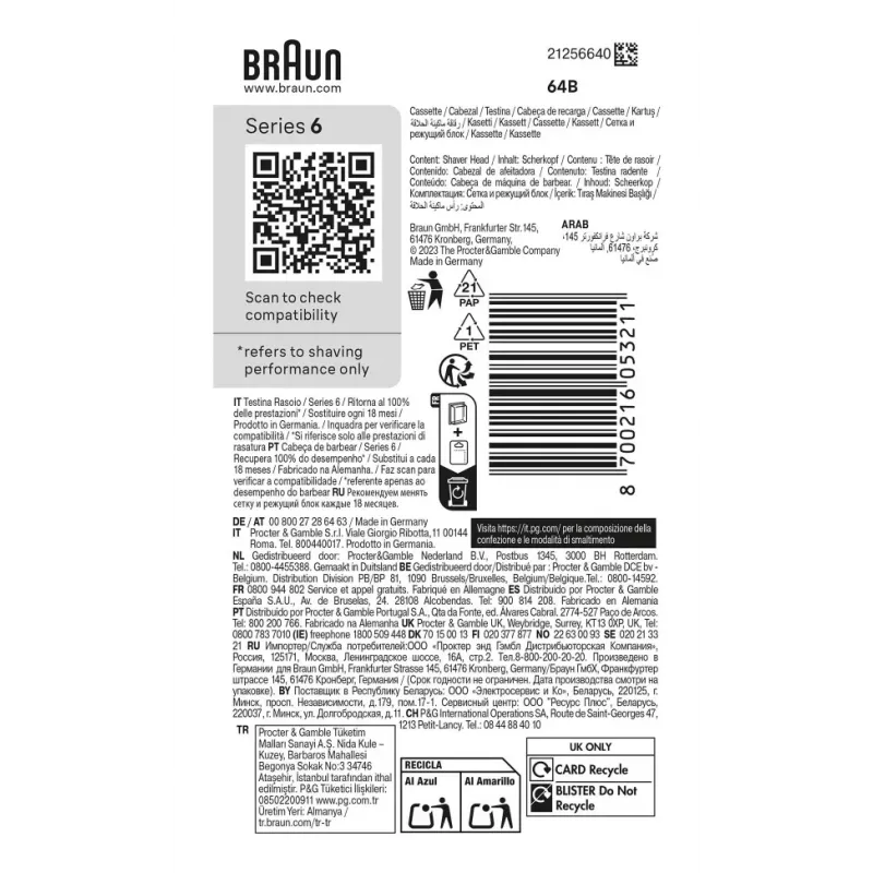 Braun, Series 6 - ajopään varaosa