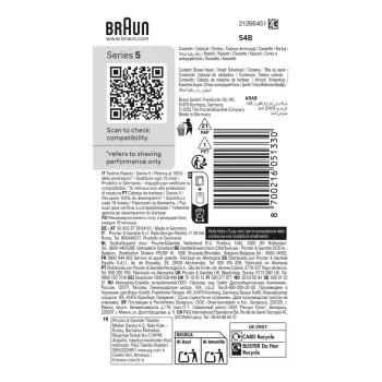 Leikkuupää BRAUN Series 5 54 B — 1 varapää, musta ruostumaton teräs