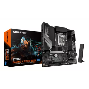 GIGABYTE B760M GAMING X WIFI6E GEN5 Micro ATX emolevy, LGA1700, B760, DDR5 jopa 5600MHz, 4 DIMM, 2x PCIe 4.0 M.2, Wi‑Fi 6E, 2.5GbE