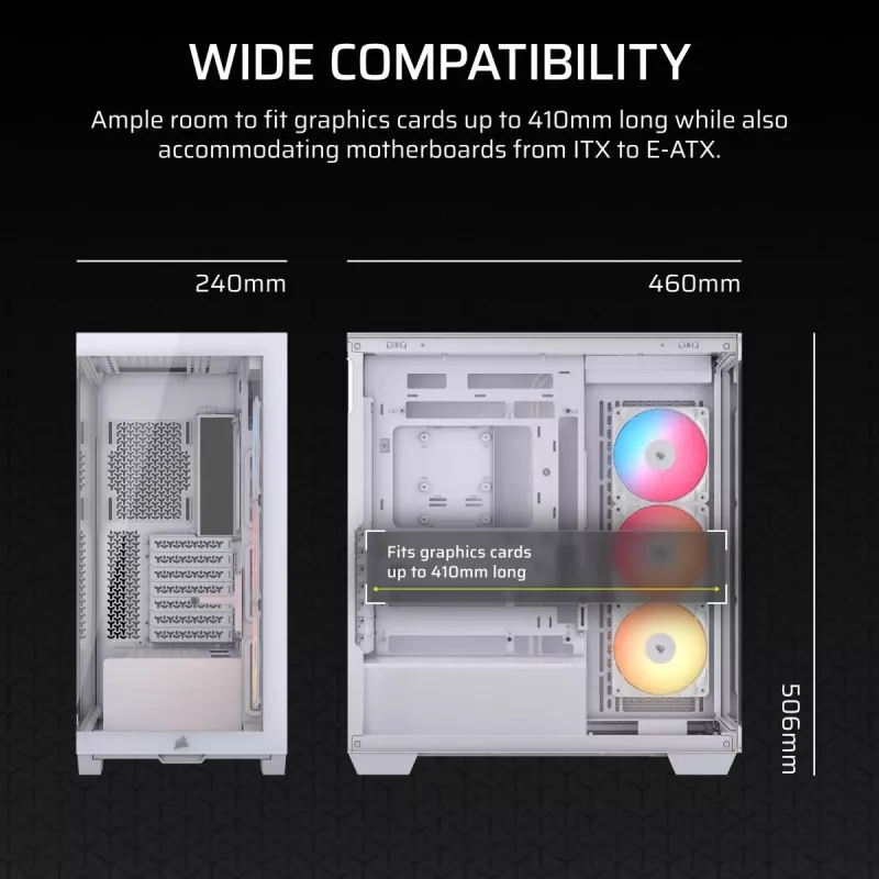 CORSAIR Midi Tower 3500X RS-R ARGB valkoinen