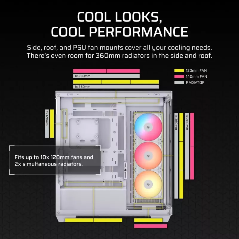 CORSAIR Midi Tower 3500X RS-R ARGB valkoinen