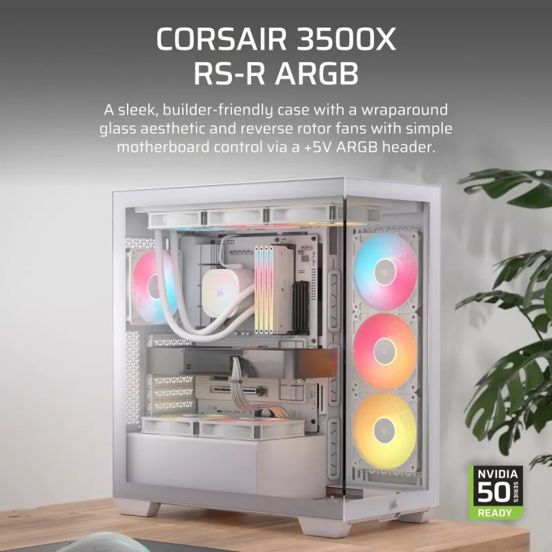 CORSAIR Midi Tower 3500X RS-R ARGB valkoinen