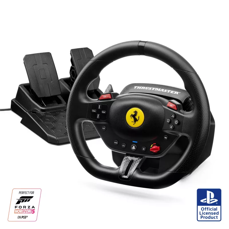 Thrustmaster T98-P FERRARI 296 GTB musta ratti + polkimet PC, PlayStation 4, PlayStation 5