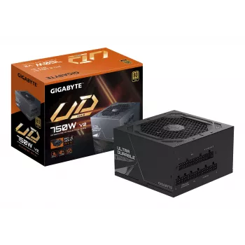 GIGABYTE UD750GM PG5 V2 -virtalähde – PCIe Gen 5.1, 80 PLUS Gold, täysmodulaarinen rakenne, 120 mm tuuletin, ATX 3.1 -yhteensopiva, EU-pistoke