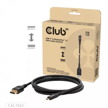 CLUB3D CAC-1563 videokaapeli-adapteri 2 m USB Type-C DisplayPort musta