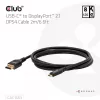 CLUB3D CAC-1563 videokaapeli-adapteri 2 m USB Type-C DisplayPort musta