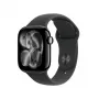 APPLE Watch Series 11 GPS + Cellular 42mm Jet Black -alumiinikotelo mustalla urheilurannakkeella S/M