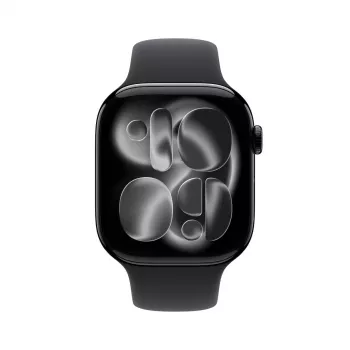 APPLE Watch Series 11 GPS 46mm Jet Black -alumiinikotelo mustalla urheilurannakkeella S/M