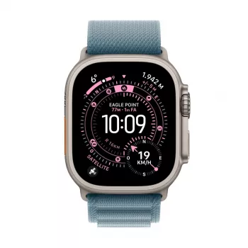 APPLE Watch Ultra 3 (2025) LTE 49mm titaanikotelo Alpine Loop Medium -rannekkeella - sininen