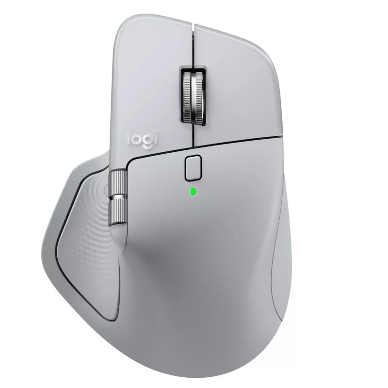 Logitech hiiri MX Master 4 — oikeakätinen, laser 8000 DPI, RF langaton + Bluetooth, 8 painiketta, harmaa