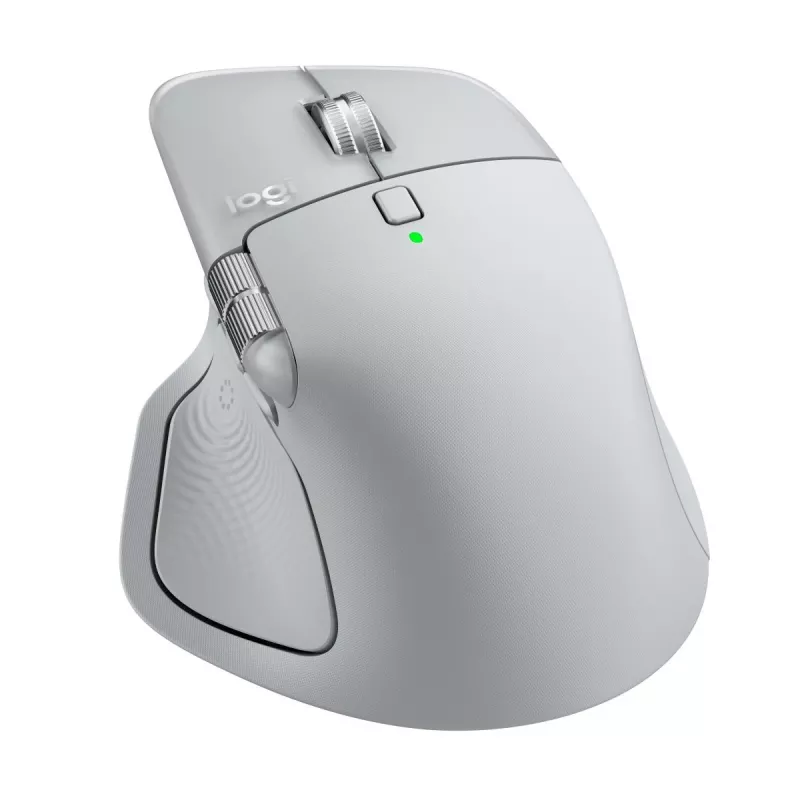 Logitech hiiri MX Master 4 — oikeakätinen, laser 8000 DPI, RF langaton + Bluetooth, 8 painiketta, harmaa