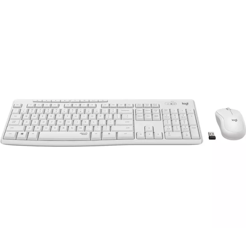 LOGITECH Mk295 Silent langaton yhdistelmä, cremevalkoinen, QWERTY, tanska/norja/ruotsi/suomi