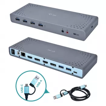 i-tec USB 3.0 / USB-C / Thunderbolt 3 Dual Display -telakointiasema